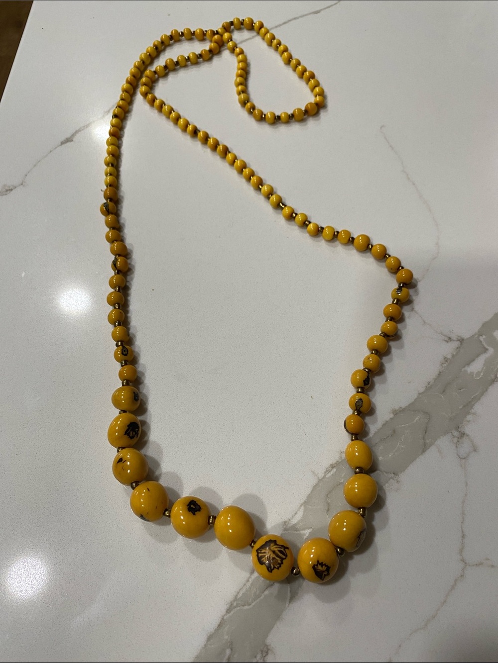 Noonday Collection Yellow Beaded Necklace with Floral Accents